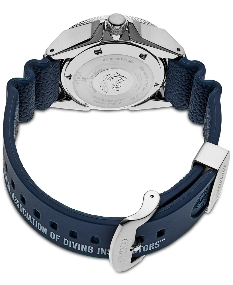 Seiko Men's Automatic Prospex Padi Special Edition Blue Silicone Strap Watch 45mm