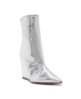 Schutz Women's Asya Wedge Booties - Silver