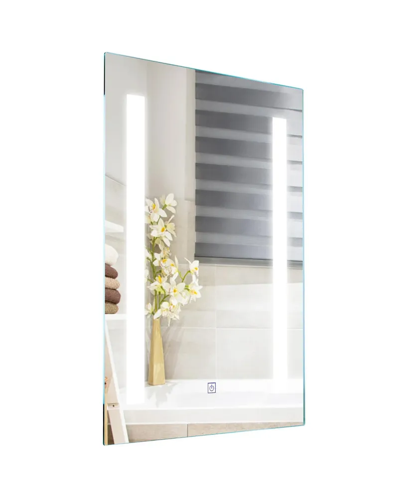 32 Inch x 24 Inch Bathroom Anti-Fog Wall Mirror with Colorful Light -  Costway