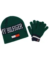 Tommy Hilfiger Big Boys Reversible Logo Mix Beanie and Glove Set, 2 Piece