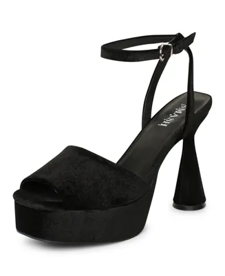 Smash Shoes Women's Flora Architectural Heel Peep-Toe Platform Dress Sandals - Extended Sizes 10-14