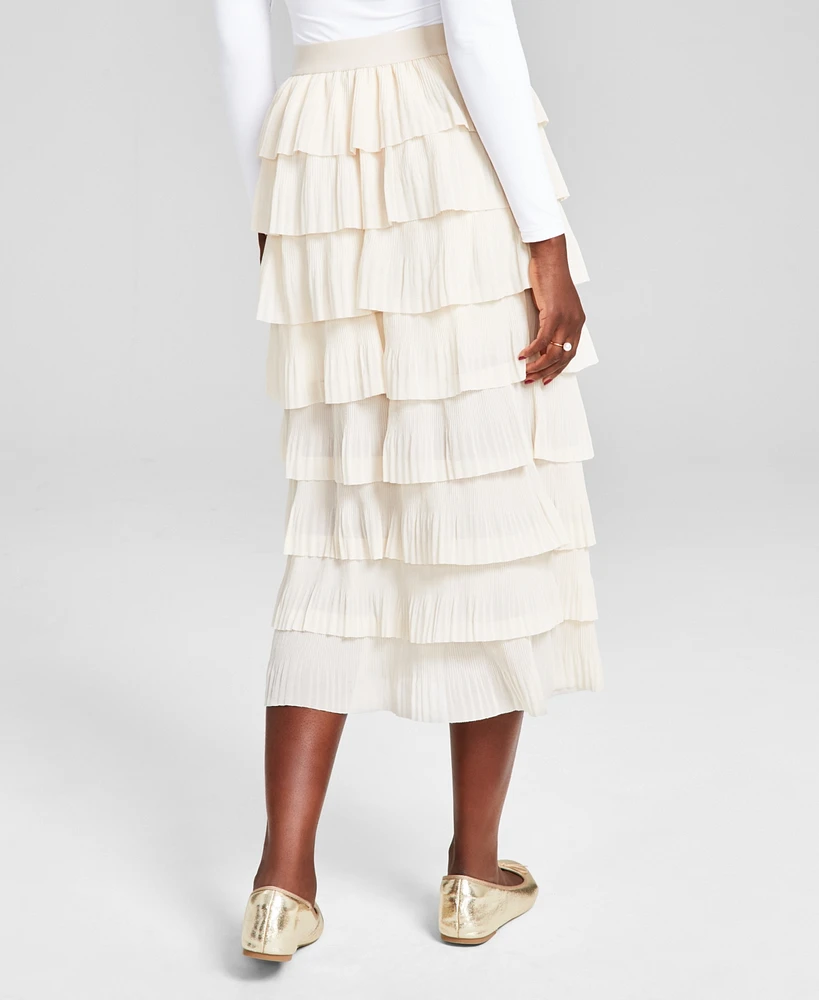 And Now This Women's Tiered Pull-On Midi Skirt, Created for Macy's