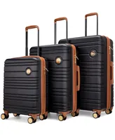 Miami CarryOn Brickell 3 Piece Expandable Retro Spinner Luggage Set