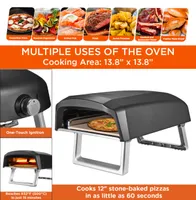 Commercial Chef Outdoor Gas Pizza Oven with Dual L-Shaped Burner