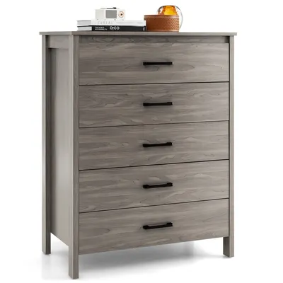 Modern 5 Drawer Chest Storage Dresser Cabinet with Metal Handles