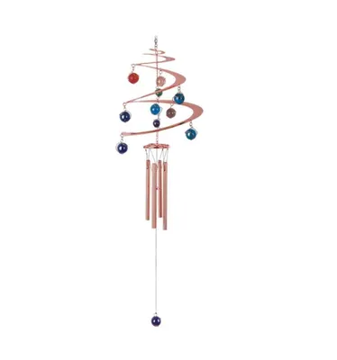 27" Long Spiral Wind Chime with Copper Gem