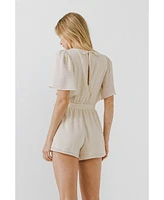 Free the Roses Women's Knotted Romper