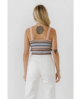 English Factory Women's Stripe Knit Tank Top