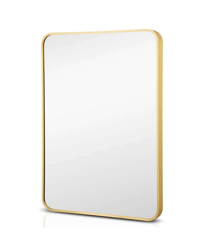 Costway 22''x 30''Bathroom Wall Mounted Mirror Aluminum Alloy Frame Decor