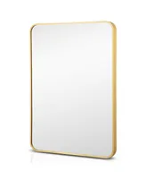 Costway 22''x 30''Bathroom Wall Mounted Mirror Aluminum Alloy Frame Decor