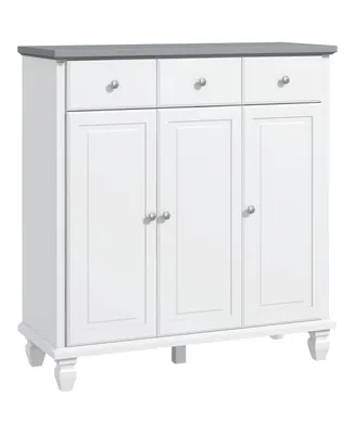 Homcom Storage Cabinet Kitchen Sideboard with 3 Drawers, White