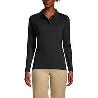 Lands' End Women's Long Sleeve Feminine Fit Interlock Polo Shirt