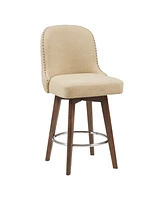 Madison Park Kobe 25.5" Upholstered Counter Stool with Swivel Seat