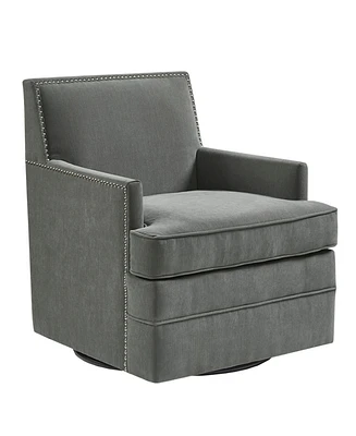 Madison Park Circa 27" Wide Fabric Upholstered Armed Swivel Chair