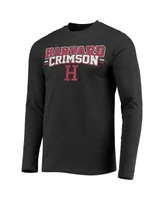Men's Concepts Sport Crimson, Heathered Charcoal Harvard Crimson Meter Long Sleeve T-shirt and Pants Sleep Set