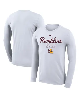 Men's and Women's Nike White Loyola Chicago Ramblers 2023 On Court Bench Long Sleeve T-shirt