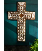 Gauri Kohli Jodhpur Wood Inlay Decorative Wall Cross