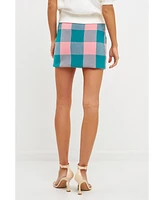 English Factory Women's Gingham Mini Skirt