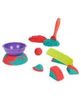 Kinetic Sand Mold N' Flow, 1.5 Red and Teal Play Sand, 3 Tools Sensory Toys for Kids Ages 3 Plus - Multi