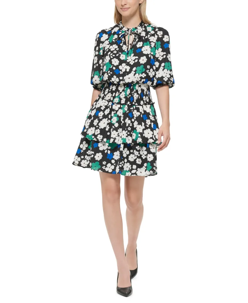 Karl Lagerfeld Paris Women's Printed Tiered A-Line Dress