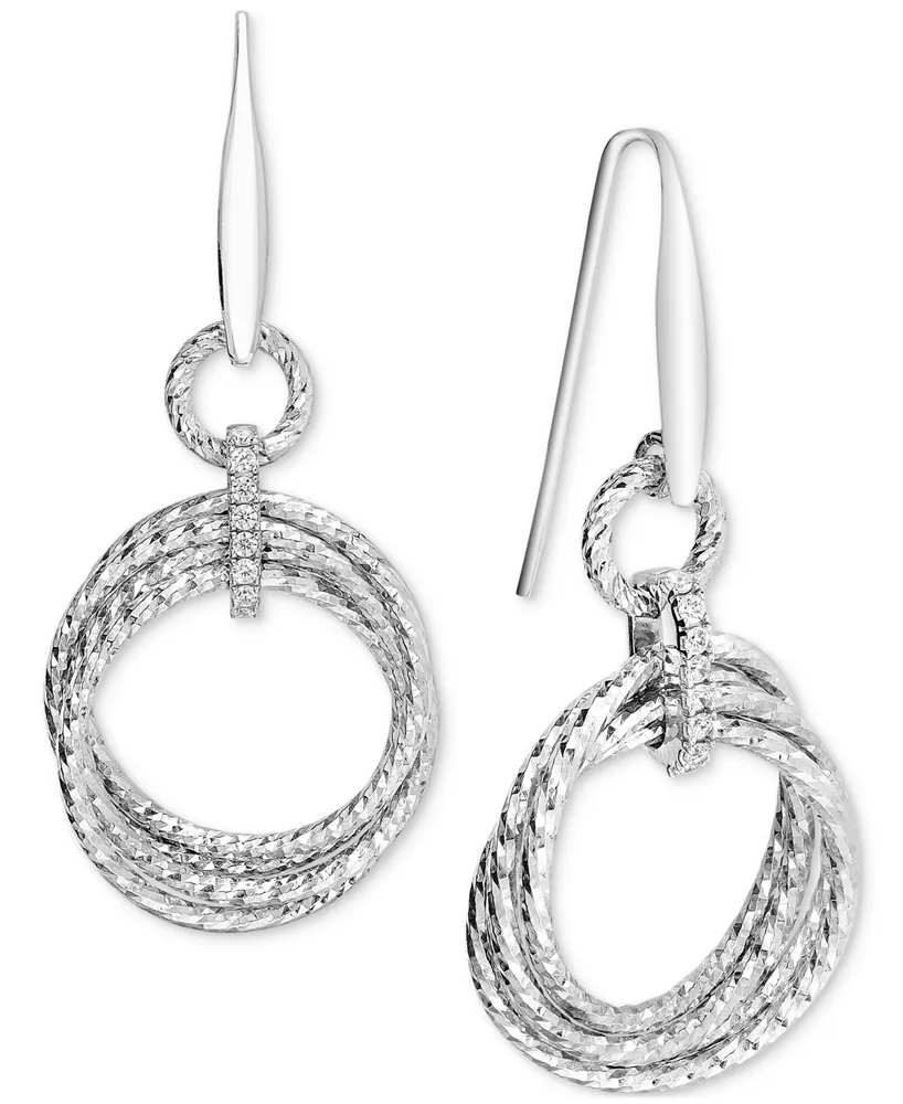 Diamond Multi-Circle Drop Earrings (1/5 ct. t.w.) in Sterling Silver