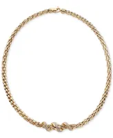 Diamond Twist Pyramid Link 18" Collar Necklace (5/8 ct. t.w.) in 14k Gold-Plated Sterling Silver - Gold