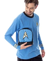 Star Trek The Original Series Spock Embroidered Science Officer Logo Dual Compartment Insulated Lunch Box Bag Tote