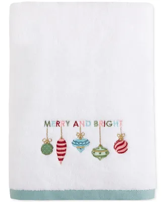 Holiday Lane Embroidered Bath Towel, 27" x 50", Created for Macy's