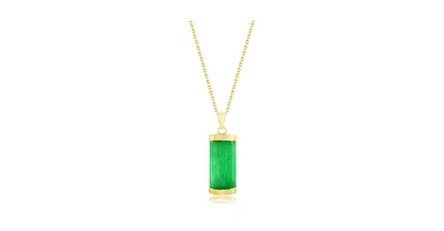 Simona 14K Yellow Gold, Jade Rectangle Pendant Necklace