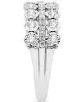 Diamond Three Row Anniversary Band (1/2 ct. t.w.) 14k White Gold or