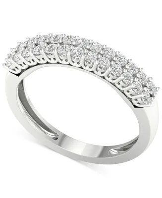 Diamond Double Row Anniversary Band (1/2 ct. t.w.) in 14k White Gold