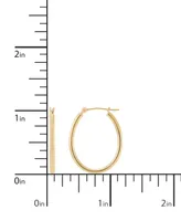 Polished Oval Tube Hoop Earrings in 10k Gold, 1 inch