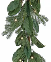 National Tree Company 9' Magnolia Mix Pine Garland with Led Lights