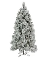 National Tree Company 7.5' Hgtv Home Collection Pre-Lit Flocked Bavarian Pine Tree