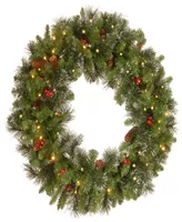 National Tree Company 30" Crestwood Spruce Wreath with Twinkly Led Lights