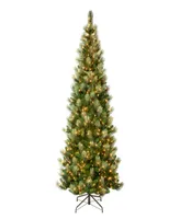 National Tree Company First Traditions 9' Charleston Pine Slim Tree with Clear Lights