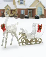 National Tree Company 48" Pre-Lit Sisal Reindeer and Sleigh