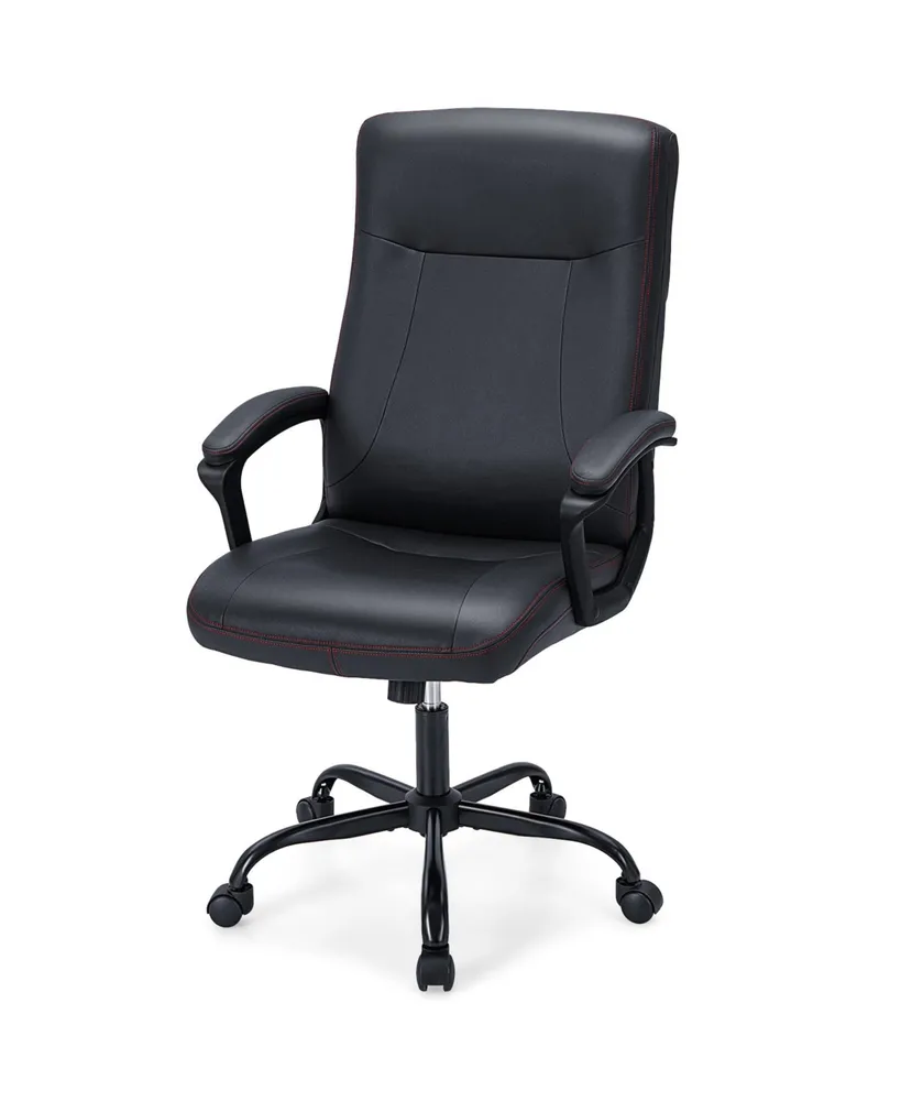 Costway Adjustable Office Desk Chair Ergonomic Executive Chair with Padded  Headrest Armrest