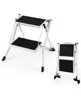 2 Step Ladder Folding Step Stool 330lbs Capacity with Anti-Slip Pedal & Handle