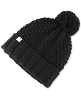 Sun + Stone Men's Textured-Knit Cuffed Pom-Pom Beanies, Created for Macy's