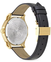 Versace Women's Swiss Medusa Deco Black Leather Strap Watch 38mm