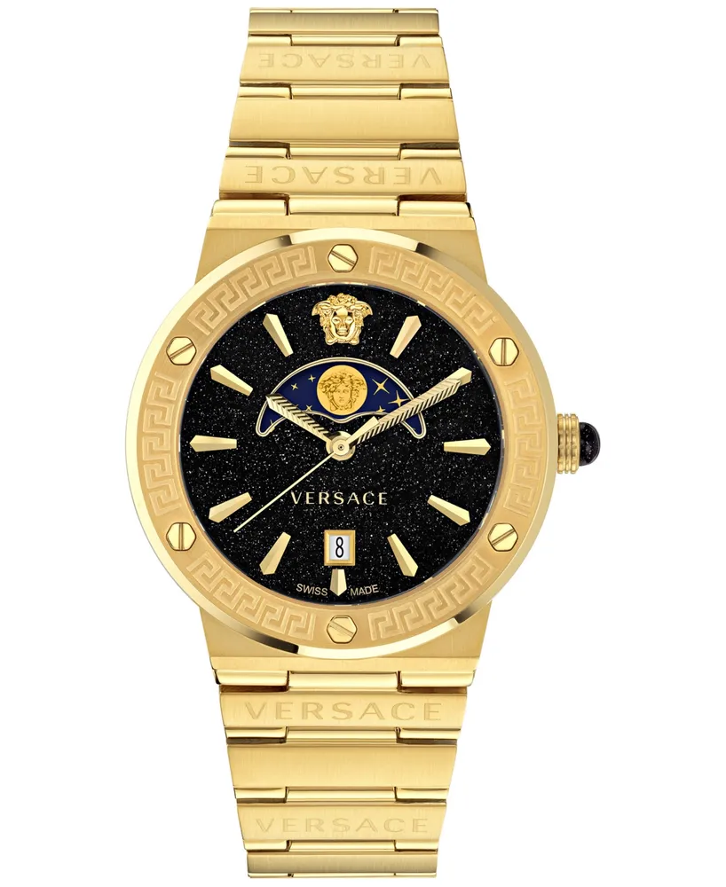 Versace Women's Swiss Greca Logo Gold Ion Plated Stainless Steel Bracelet Watch 38mm