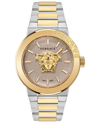 Versace Men's Swiss Medusa Infinite Two-Tone Stainless Steel Bracelet Watch 47mm