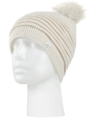 Heat Holders Women's Cannes Ribbed Pom-Pom Hat