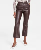 I.n.c. International Concepts Women's Faux-Leather Kick-Flare Pants, Created for Macy's