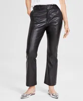 I.n.c. International Concepts Women's Faux-Leather Kick-Flare Pants, Created for Macy's