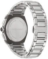 Salvatore Ferragamo Men's Edge Swiss Chronograph Silver-Tone Stainless Steel Bracelet Watch 43mm