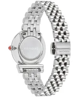 Salvatore Ferragamo Women's Gancini Swiss Silver-Tone Stainless Steel Bracelet Watch 28mm