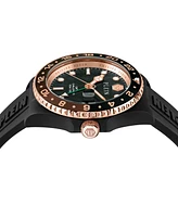 Philipp Plein Men's Gmt-i Challenger Black Silicone Strap Watch 44mm
