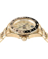 Philipp Plein Men's Gmt-i Challenger Gold-Tone Stainless Steel Bracelet Watch 44mm